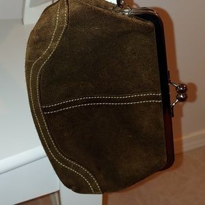 Coach suede clutch bag